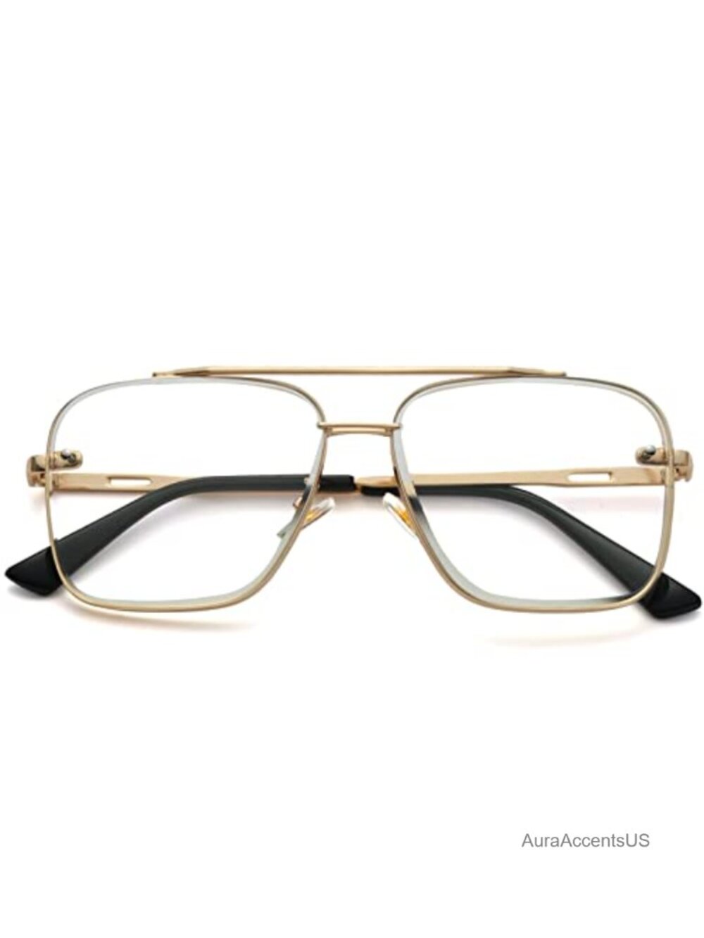 Oversized Square Aviator Sunglasses Metal Frame UV400 Unisex
